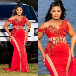 Aso Ebi Plus Size Prom Dresses Long Evening Gown Off Shoulder Applique Lace Mermaid Illusion Formal Dress for Special Occasions For African Nigeria Black Women NL560