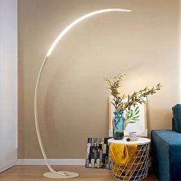 Nordic LED Corner Light Arc RGB Floor Lamps Black White C APP Remote Floor Lights Stand Light for Dining Living Room Decor