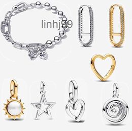 Charm Bracelets New Beads for Women Diamonds Earring Pendant Designer Engagement Jewellery Gift Diy Fit Pandoras Me Sparkling Star Link Chain Bracelet Set