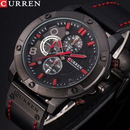 CURREN New Men Watch Fashion Casual Chronograph Quartz Wristwatch Leather Strap Date Male Clock Relogio Masculino2470