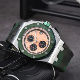 腕時計男性のための腕時計A PメンズAPウォッチすべてのダイヤルワーククォーツウォッチ高品質のトップデザイナーラグジュアリーブランドの時計マンファッションラバーウォッチバンドスリーアイクロノグラフ