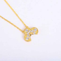 S925 silver Luxury quality charm flower shape pendant necklace with all diamonds in three colors plated have stamp box PS3551