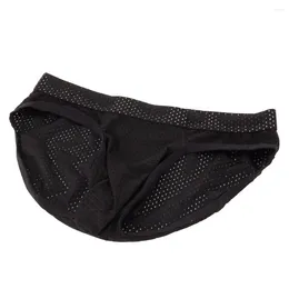 Underpants 3D Penis Pouch Elastic Men Mid Rise Briefs Solid Color Breathable Mesh Ropa Interior Hombre Gay Underwear