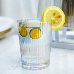 Wine Glasses 240ml/310ml Creative Glass Cup Home Juice Drink Style Simple Water Vertical Stripe Drinking Transparent