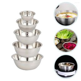 Dinnerware Sets 5 Pcs Bowl Stainless Steel Mixing Bowls Camping Kettle Kitchen Cooking Utensils