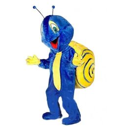 Halloween Super Cute Blue Snail Mascot Costume Cartoon Anime theme character Adult Size Christmas Carnival Birthday Party Fancy Outfit