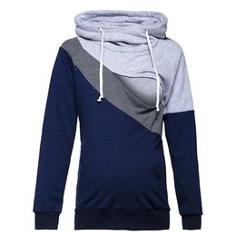 Moderskap Sweatshirt Kvinnor ammande moderskap Långärmar Huven ammande hoodie gravida kvinnor långärmad huva tröja 240219