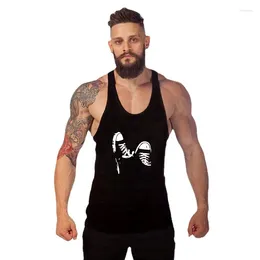 Men's Tank Tops Top Men Quality Cotton Casual Sleeveless Skate Shoes Print Gym T-shirt Man Loose T-gym M