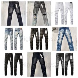 Purple Jeans Men Designer Jeans Black Pants Denim Trousers Fashion Casual Streetwear Fine Workmanship Middle Waisted Slim Straight Leg Pant Mens Clothes 28-40