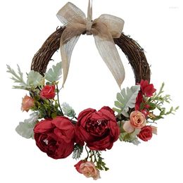 Decorative Flowers Artificial Peony Flower Wreath For Wedding Party Backdrop Decor Perfect Spring Summer Decorating Indoor&Outdoor Use