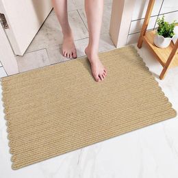 Carpets Hand Woven Natural Area Jute Rug Door Entrance Floor Mats Rugs Plain Striped Linen Non-slip Bathroom Mat Pad Carpet