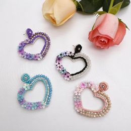 Dangle Earrings Rice Bead Hand Woven Fashion Sequins Flower Crystal Beading Bohemia Alloy Ma'am Fringed