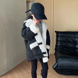 Jackets Winter Fashionable Reversible Suede Lambswool Coat Kids Thicker Warm Outerwear Boys Girls Fur Overcoats A3112