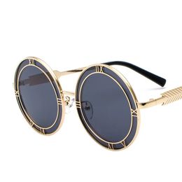 Classic Round Sunglasses Female Metal Frame Designer Retro Oversized Black Men Female Ladies Sunglasses Female Oculos