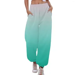 Women's Pants Baggy Woman Fashion Tie Dye Splicing Harun Sweatpants High Waist Loose Pocket Design Trousers Wide Leg Joggers Clothes