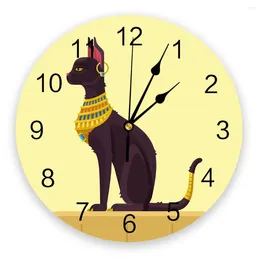 Wall Clocks Kitten Egypt Earrings Modern Clock For Living Room Stickers Home Decor Dining Digital