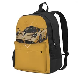 Backpack Speed Sports Car Unisex Cartoon Graphic Soft Backpacks Polyester Casual School Bags Travel High Quality Rucksack