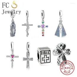 Loose Gemstones FC Jewelry Fit Original Pan Charms Bracelet 925 Silver Faith Bible Butterfly Cross Bead For Making Women Christian Berloque