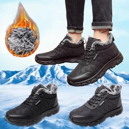 Boots Men Snow Outdoor Shoes For Male Thick Sole Sneakers Winter Botines Tenis Keep Warm Fluff Casual Ankle