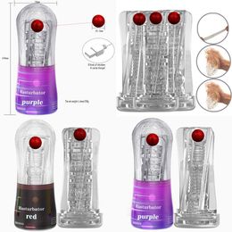 Masturbators Rechargeable 10 Men Variable Frequency Burst Shot Ball Crystal Airplane Cup Penis Training Multi-channel Male Masturbator