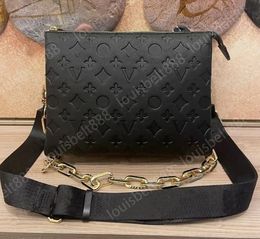 2024 Luxury brand designer bag COUSSIN leather crossbody Bags Luxury Women mens tote Messenger wallets square handbags Embossed shoulder straps Chain Bag