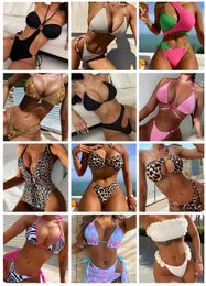 triangle Bikinis set Swimming Swim wear One piece luxury designer bikini swimwear Split swimsuit sexy hot stamping irregular stripes yakuda sports equipment