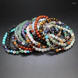 Strand 7 Chakras For Women 6mm Quartz Beads Meditation Jewellery Natural Reiki Healing Energy Stone Amethyst Opal Bracelet