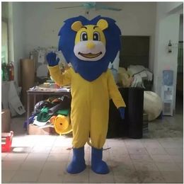 2024 Halloween Blue Lion Mascot Costume Cartoon Performance Doll Costume Doll Costume Activity Props