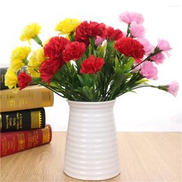 Decorative Flowers 10 Heads 1 Branch Carnation Artificial Bouquet For Home Wedding Party Table Decoration DIY Mother's Day Silk Fake Flower