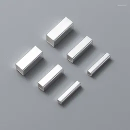 Loose Gemstones 5pcs/Lot 925 Sterling Silver Rectangle Tube Beads Dia 2mm 3mm 4mm Long Square Metal Spacers DIY Jewellery Accessories