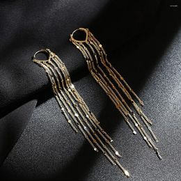 Dangle Earrings 2024 Fashion Long Metal Tassel Drop For Women Korean Joker Sweet Lovely Heart Elegant Party Wedding Jewellery Brincos
