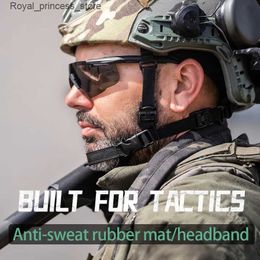 Sunglasses 3-lens tactical goggles set windproof and dustproof CS military shooting bulletproof sunglasses motorcycle mountain glasses Q240226