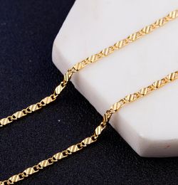 KASANIER 10pcs gold and silver Clavicular necklace stamp fashion women 2MM width Figaro necklace Guarantee Long Jewelry Gift3967945