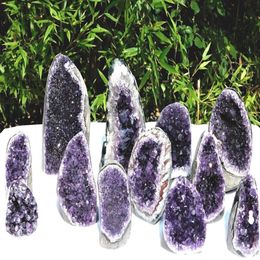 Natural Amethyst geode quartz cluster crystal specimen Healing274A