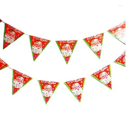 Christmas Decorations Decorative Flags 2.5 Metres Long Santa Claus Hanging Triangular For