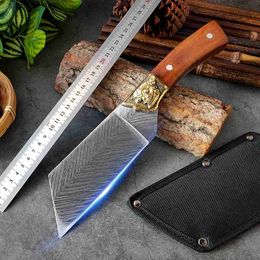 Kitchen Knives Kitchen Meat Cleaver Sharp Slicing Tool High Temperature Professional Forging Handmade Multi-functional Knives Q240226