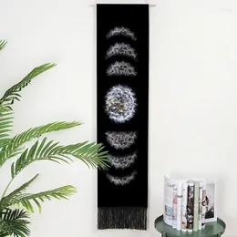 Tapestries Dandelion Moon Phase Changes Tapestry Wall Hanging For Bedroom Living Room Hippie Black Cloth Home Decoration