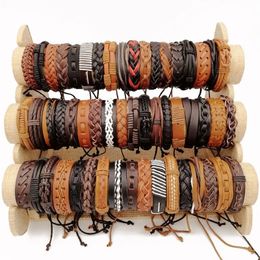10/20/30/50Pcs Fashion Leather Bracelet Retro Handmade Weave Bangle for Men Women Wristband Accessories Charm Jewellery Wholesale 240223