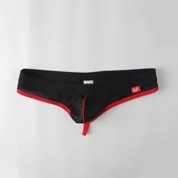 Underpants Mens Underwear Summer Thong Low Waist Mesh Panties Sexy Bikini Breathable Briefs Bulge Pouch Comfort