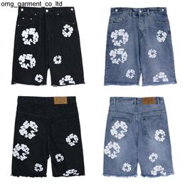 New Mens Summer Denims Jeans Denim Shorts for Man Tears Blue Black Shorts Mens Zip Breeches Metal Button Skinny Slim Patchy Water Washed Designer shorts Pants