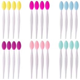 50pcs Silicone Multifunction Wash Face Exfoliating Brush Clean Lip Brush Beauty Pores Cleansing Blackhead Tools 240220