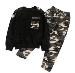 4 5 6 7 8 9 10 11 12 Year Boys Clothes Long Sleeve Shirts Pants Children Clothing Set Spring Autumn Camouflage Kids Suits T1912268148086