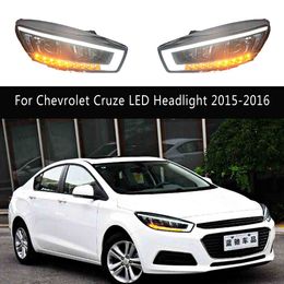 Car Accessories Daytime Running Light Streamer Turn Signal Indicator For Chevrolet Cruze LED Headlight Assembly 15-16 Front Lamp