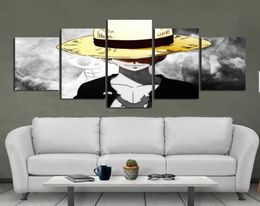 Modern Style Canvas Painting Wall Poster Anime One Piece Character Monkey Luffy with a Golden Hat for Home Rooms Decoration7521857