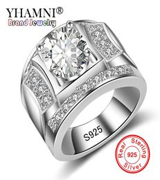 YHAMNI Fashion Original 100 925 Silver Promise Engagement Rings For Couples Men Women Wedding Ring Luxury 1ct CZ Zircon Jewellery K9144400