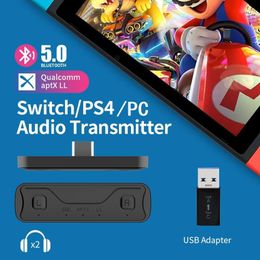 Type-c Transmitter APTX Low Latency One to Two USB Adapter PS4 TV Switch Bluetooth