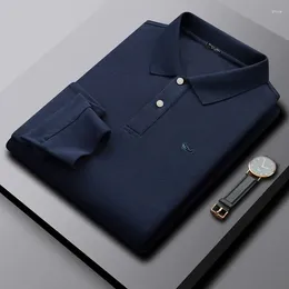 Men's Polos Quality Cotton Polo Shirt Brand Logo Designer T-shirt Long Sleeve Lapel Casual Male Oversized