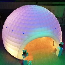 Partihandel original specialgigant LED -uppblåsbar kupoltält med stora öppningar spränger luftmarkör utomhus isgloo hus tält för