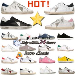 Goldenss Gooose Superstar Freizeitschuhe Golden Super Goose Designerschuhe Star Italy Brand Sneakers Super Star Luxus Dirtys Pailletten Weiß Do-old Dirty 393