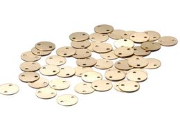 88mm gold Colour two holes Blank Stamping Tags Round Connectors Pendants for DIY Jewellery Findings Ornaments Parts Whole8415286